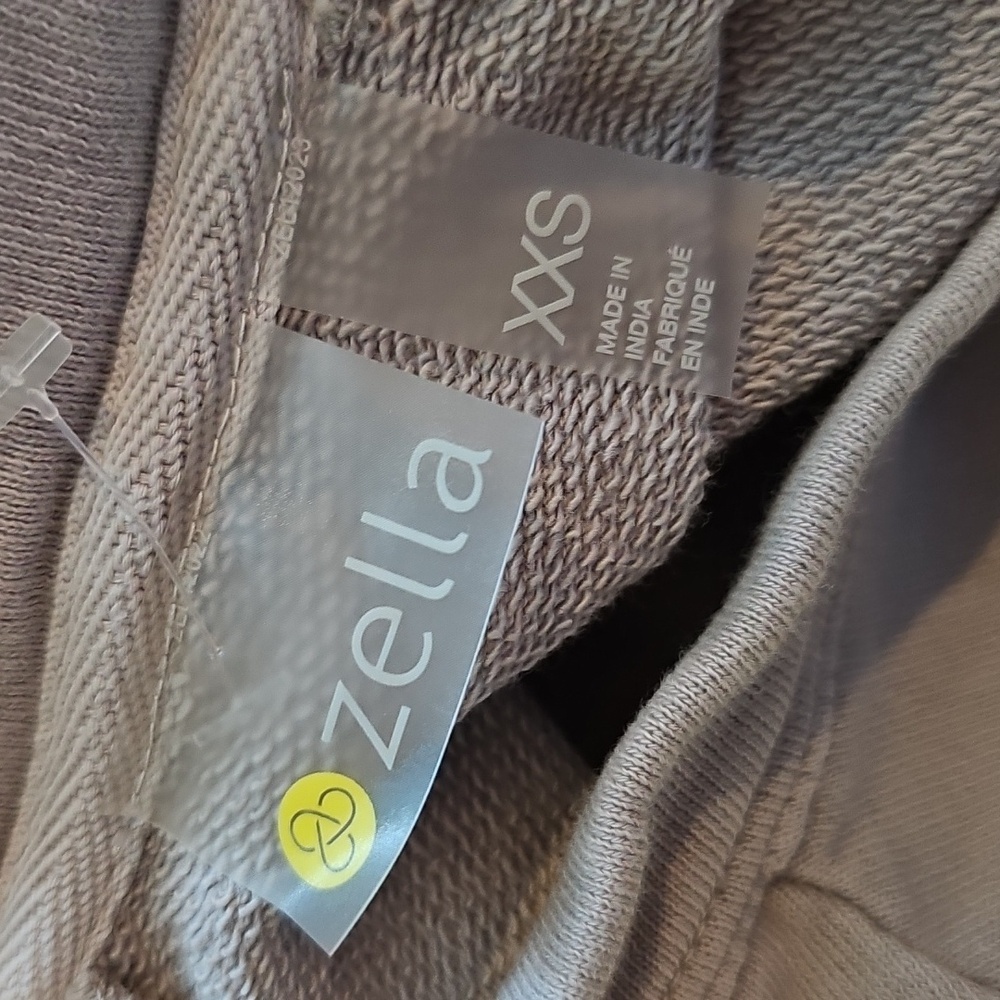 3/$25 Zella Size XXS Tan Crew Neck Sweater with Ribbed Details - Picture 5 of 7